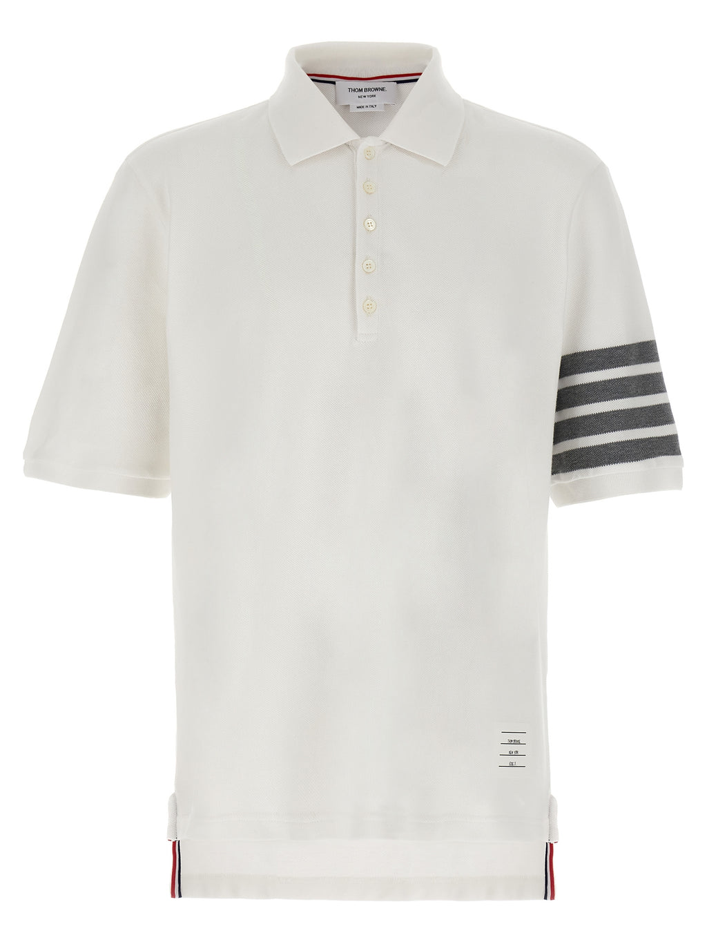 Thom Browne White Cotton Polo Shirt