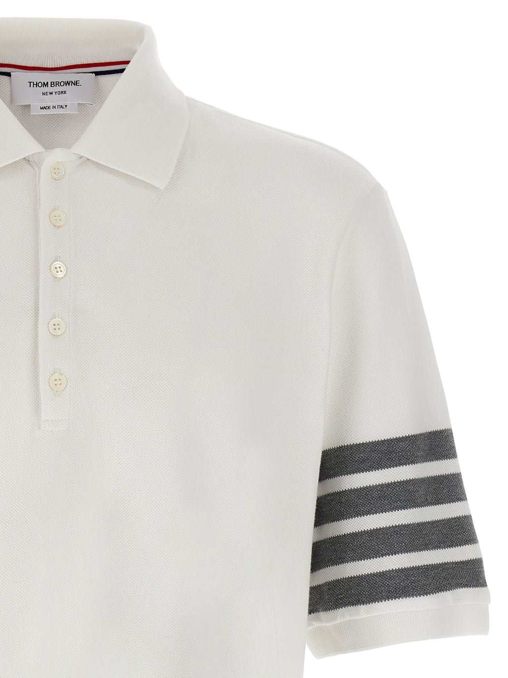 Thom Browne White Cotton Polo Shirt