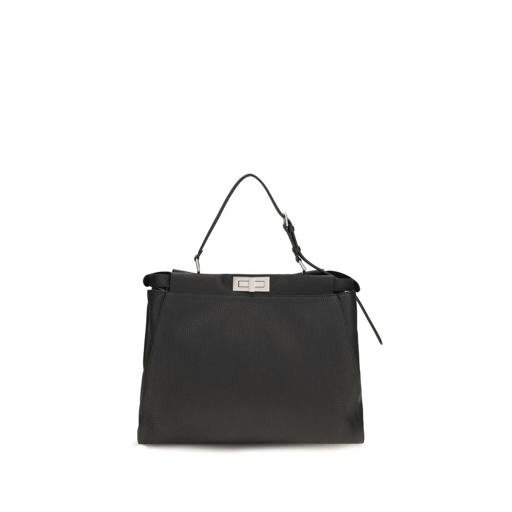 Fendi Black Calf Leather Bos Taurus Shoulder Bag