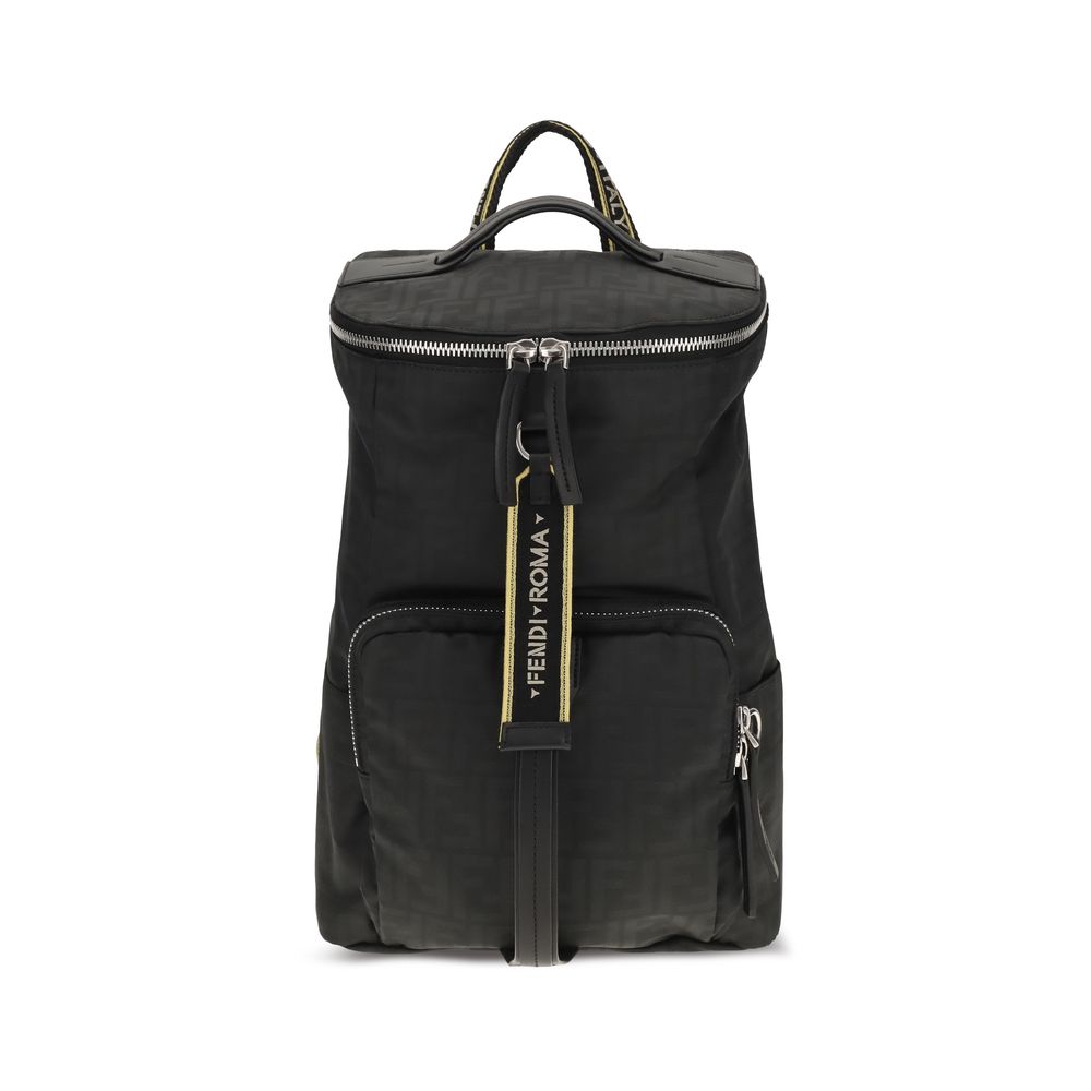 Fendi Black Polyester Backpack