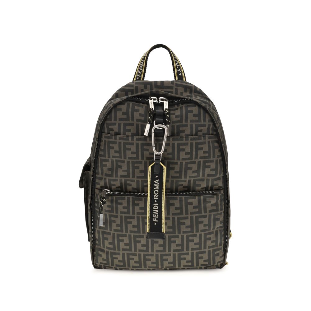 Fendi Brown Polyester Backpack