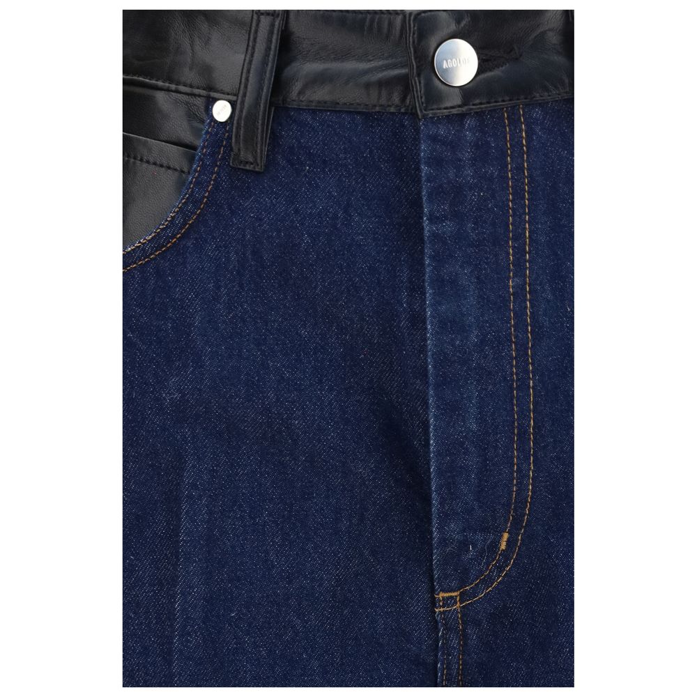Agolde Blue Recycled Cotton Straight-Leg Jeans