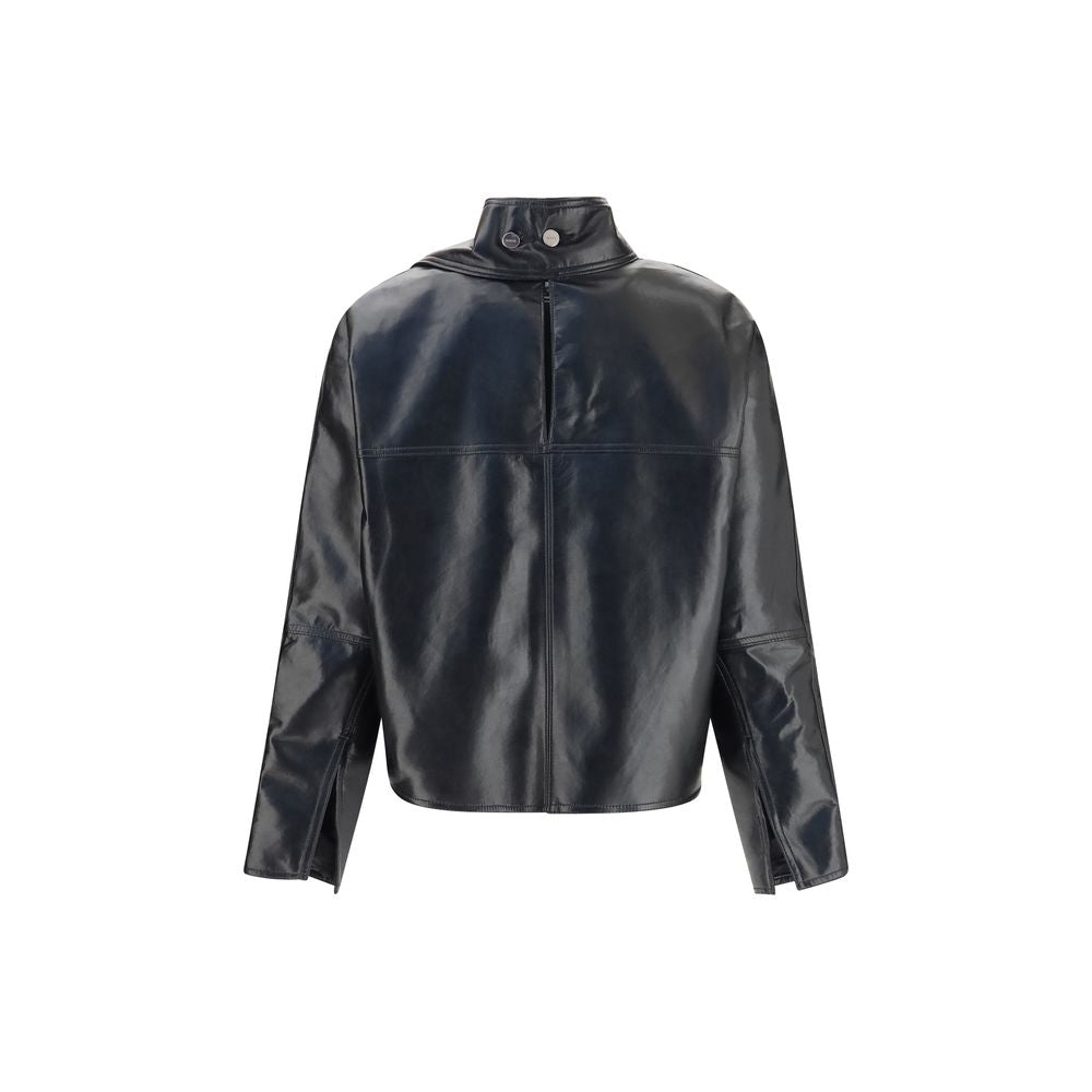 Agolde Black Recycled Leather Shirt