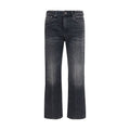 R13 Black Cotton Boyfriend Jeans