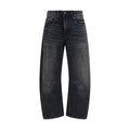 R13 Black Cotton Boyfriend Jeans