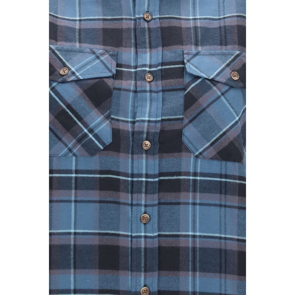Deperlu Blue Cotton Pattern Shirt