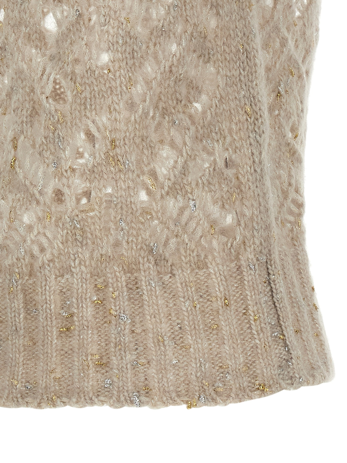 Max Mara Beige Alpaca Leather Sleeveless Jacket