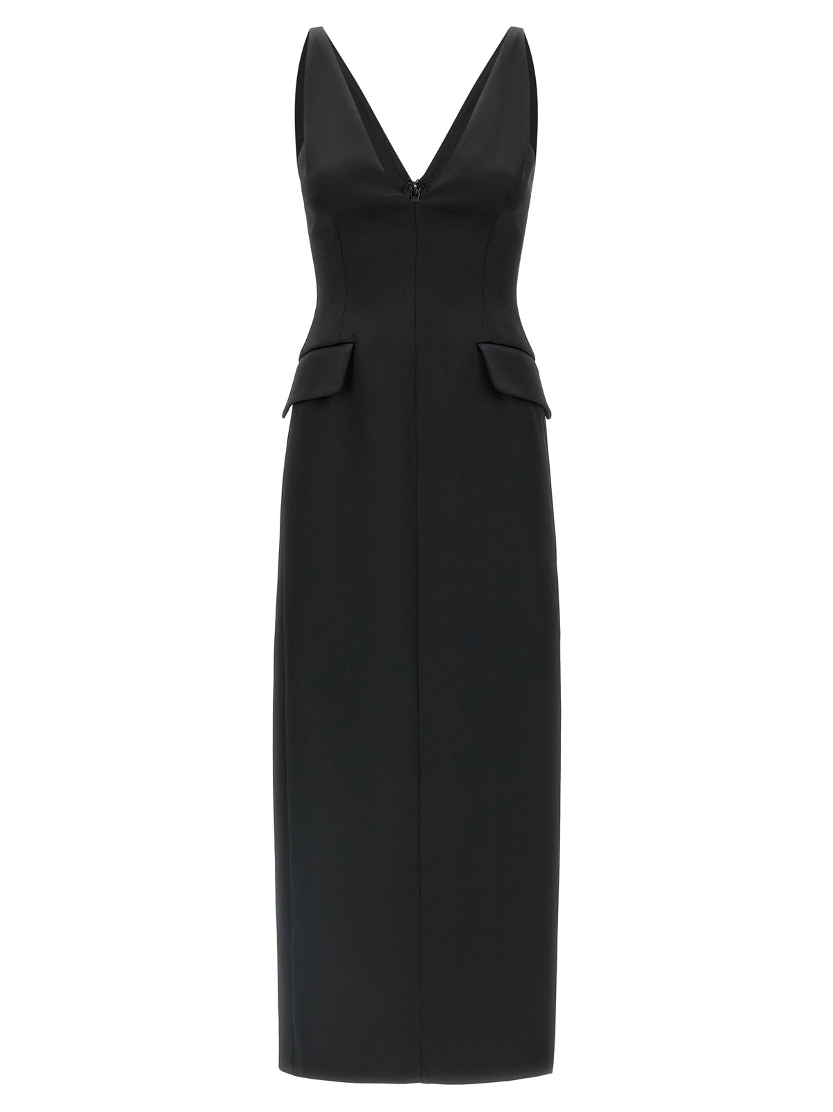 Sportmax Black Acetate Midi Dress