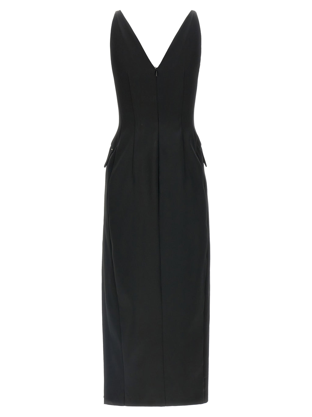 Sportmax Black Acetate Midi Dress