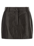 P.A.R.O.S.H. Brown Lamb Leather Long Skirt