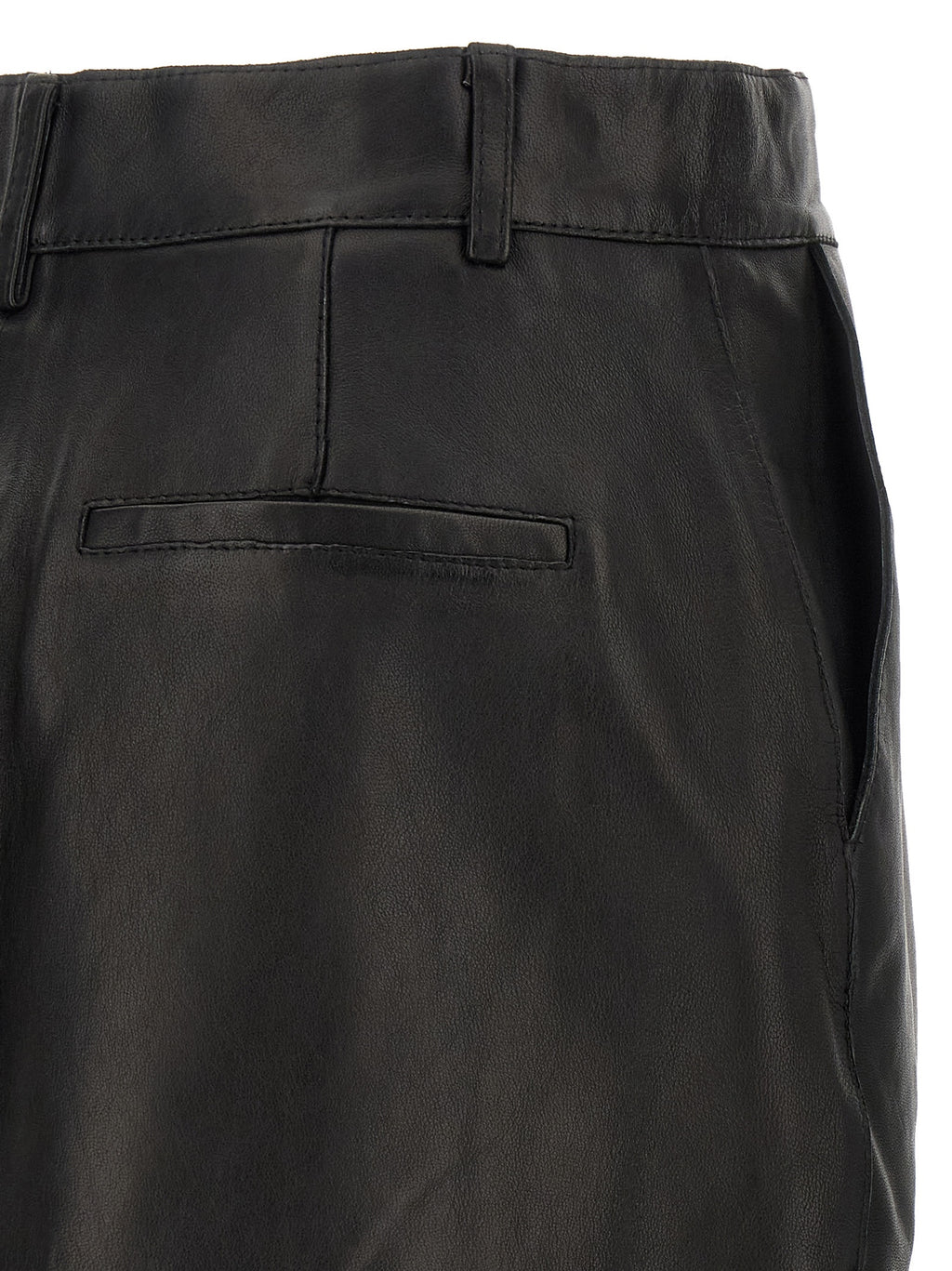 P.A.R.O.S.H. Black Lamb Leather Long Skirt