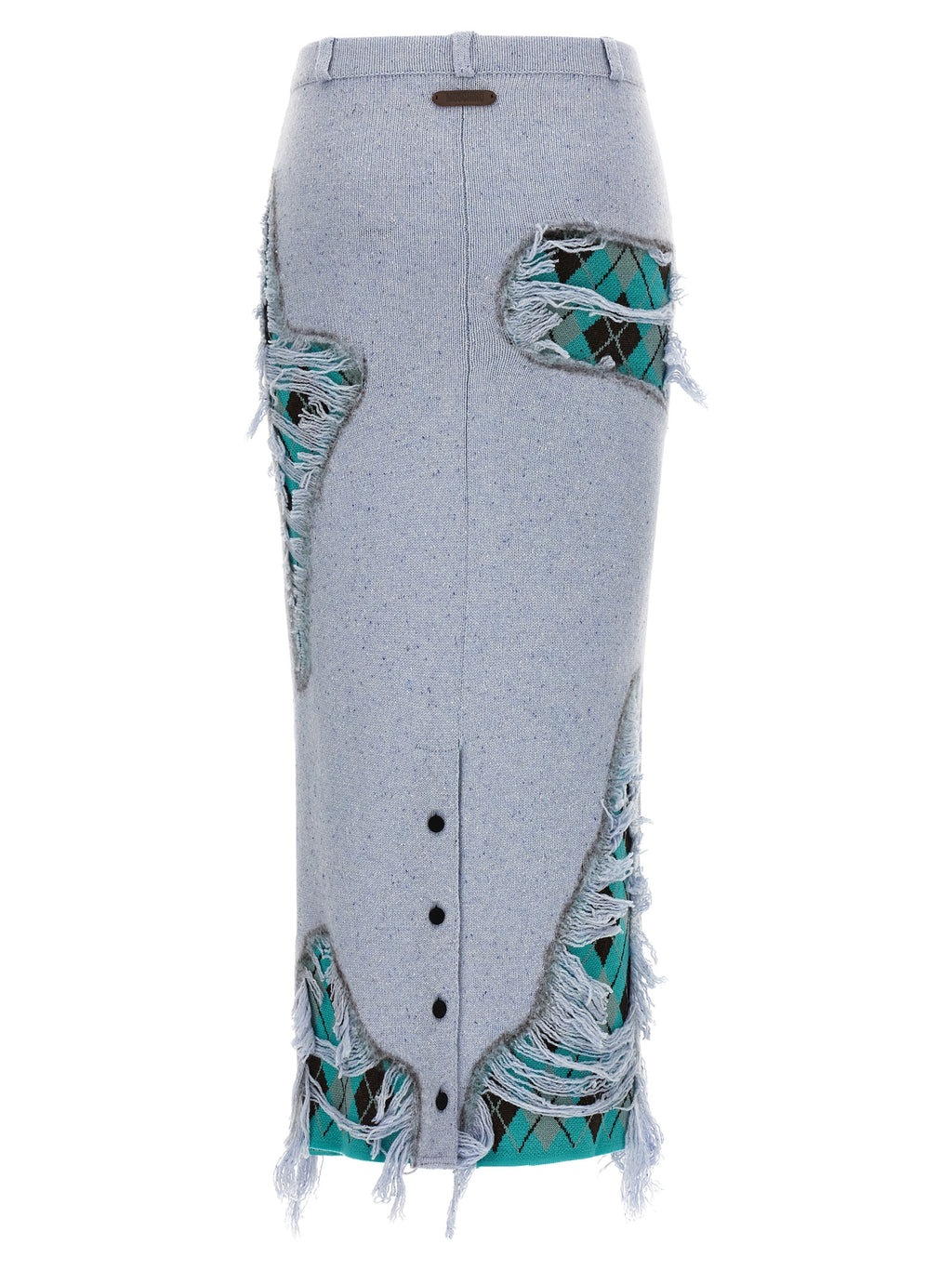 Moschino Blue Wool Midi Skirt