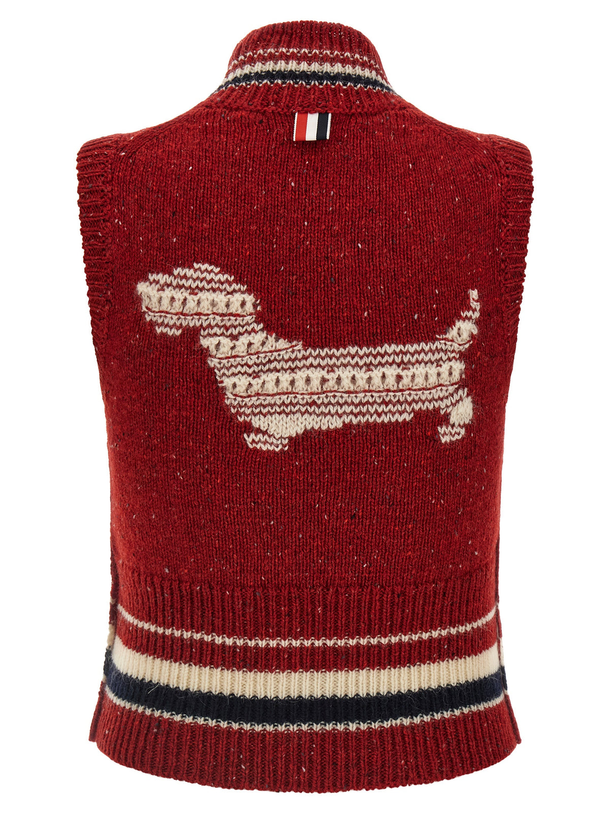 Thom Browne Red Wool Sleeveless Jacket