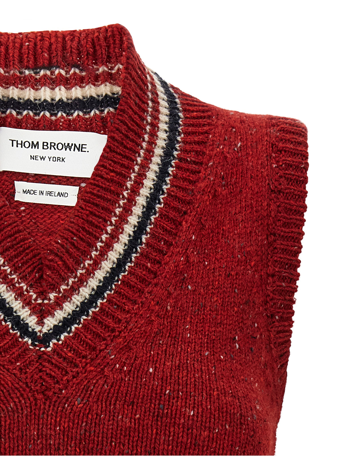 Thom Browne Red Wool Sleeveless Jacket