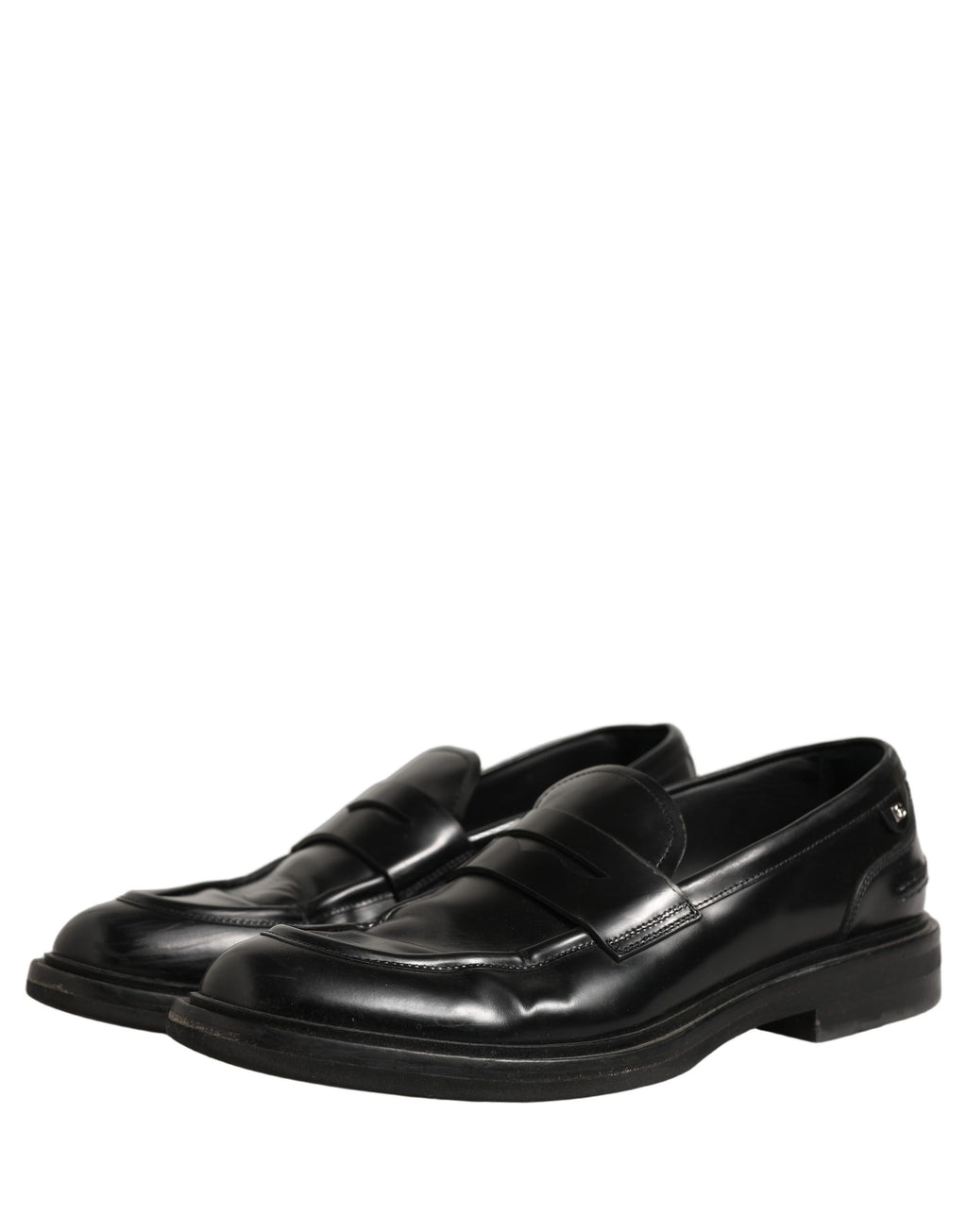 Dolce & Gabbana Black Brushed Calf Leather Loafers Shoes