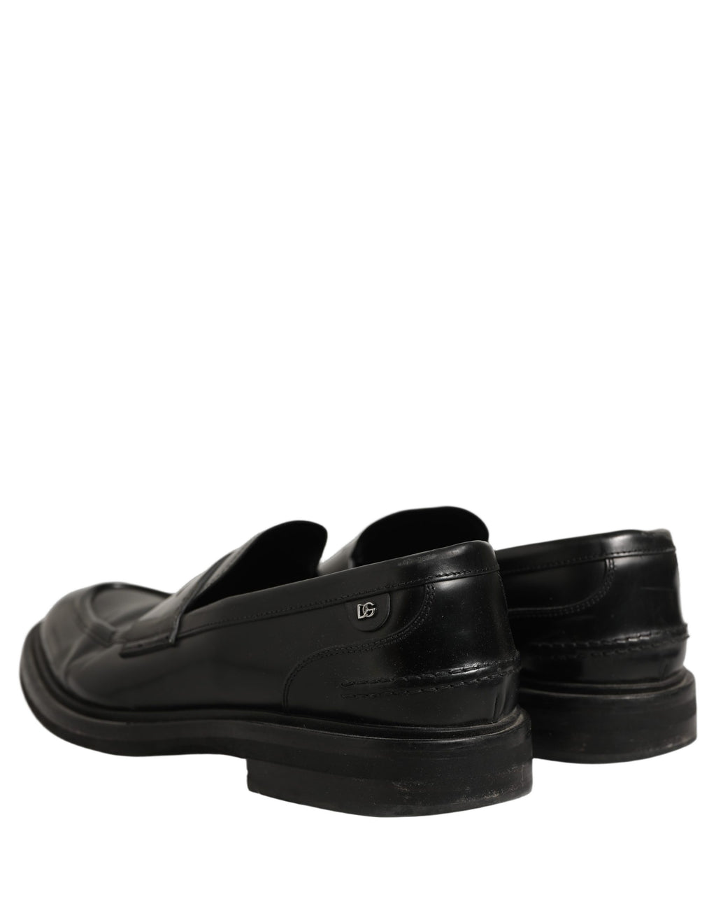 Dolce & Gabbana Black Brushed Calf Leather Loafers Shoes