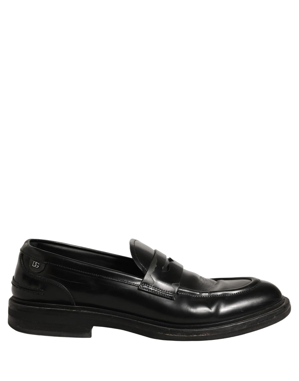 Dolce & Gabbana Black Brushed Calf Leather Loafers Shoes