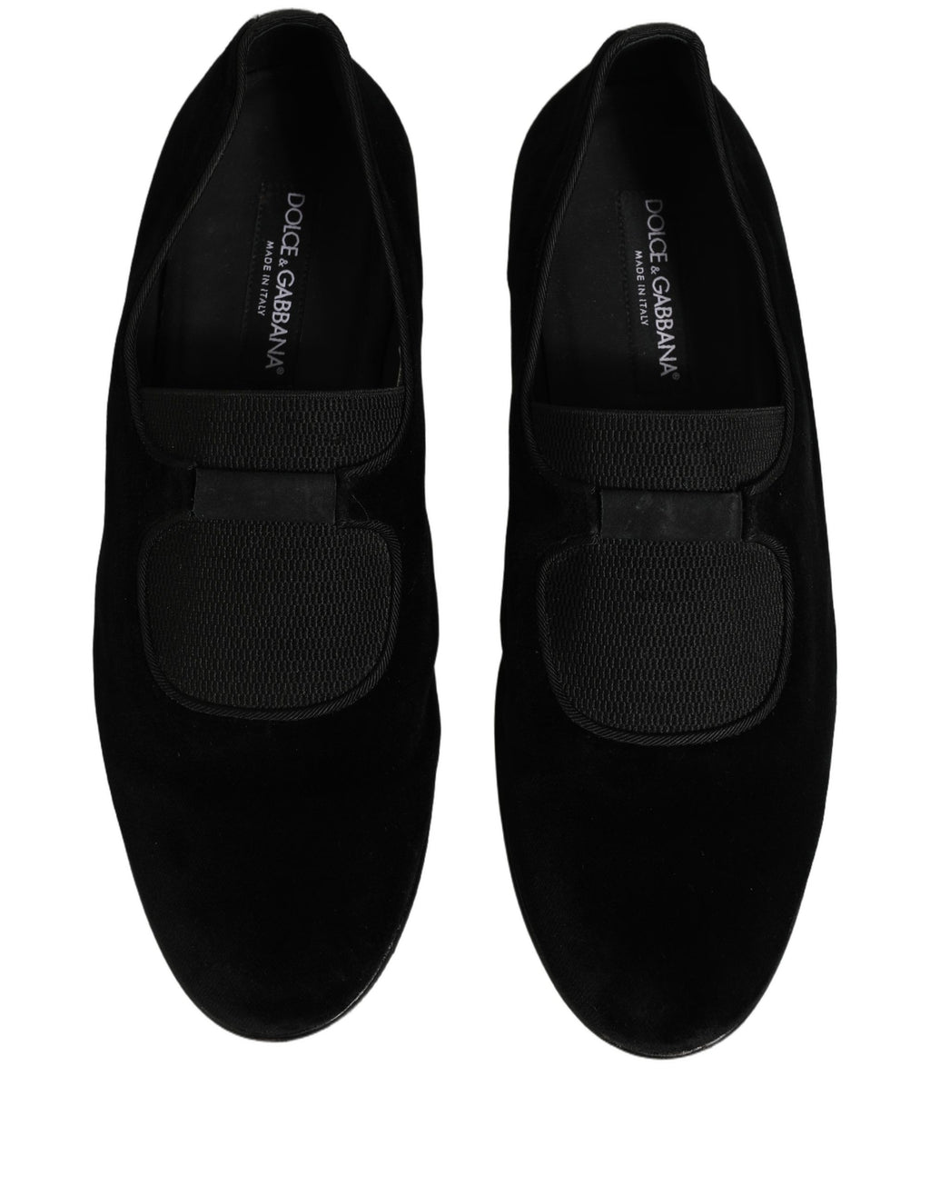Dolce & Gabbana Black Velvet Slip On Slippers Loafers Shoes