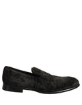 Dolce & Gabbana Black Suede Slip On Men Slippers Loafers Shoes