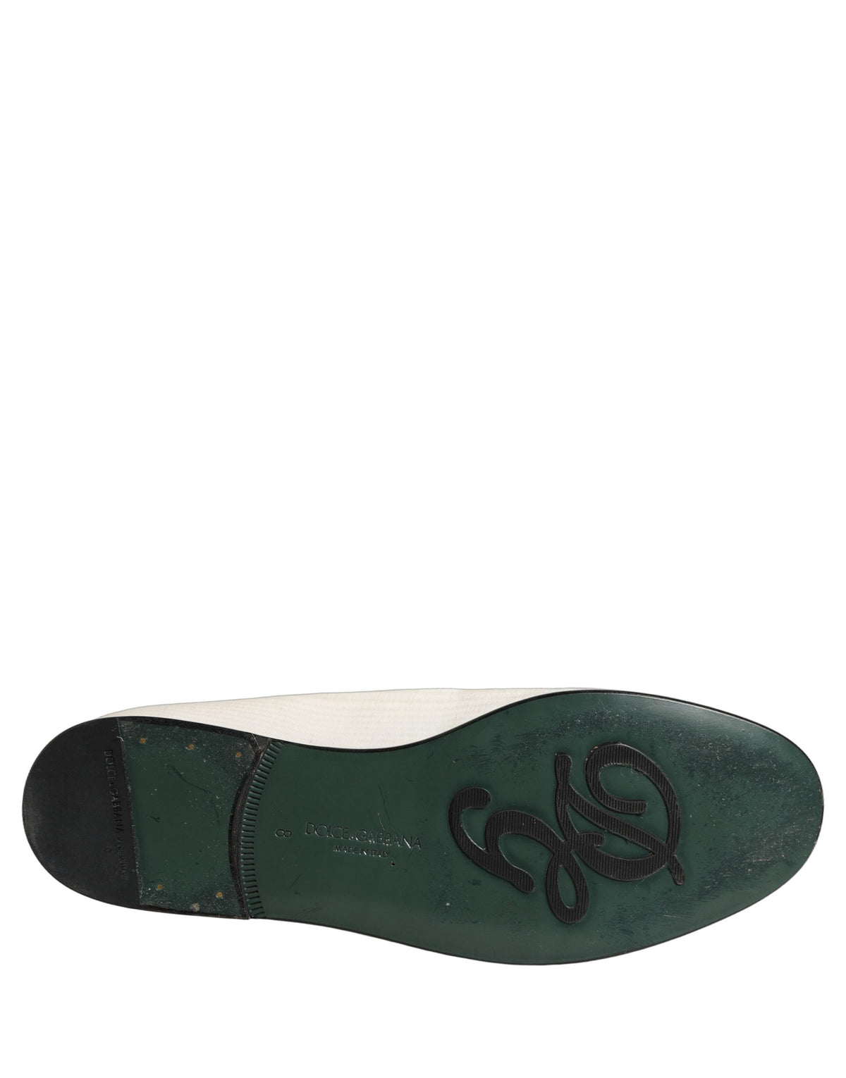 Dolce & Gabbana White Velvet Slip On Men Flats Loafers Shoes