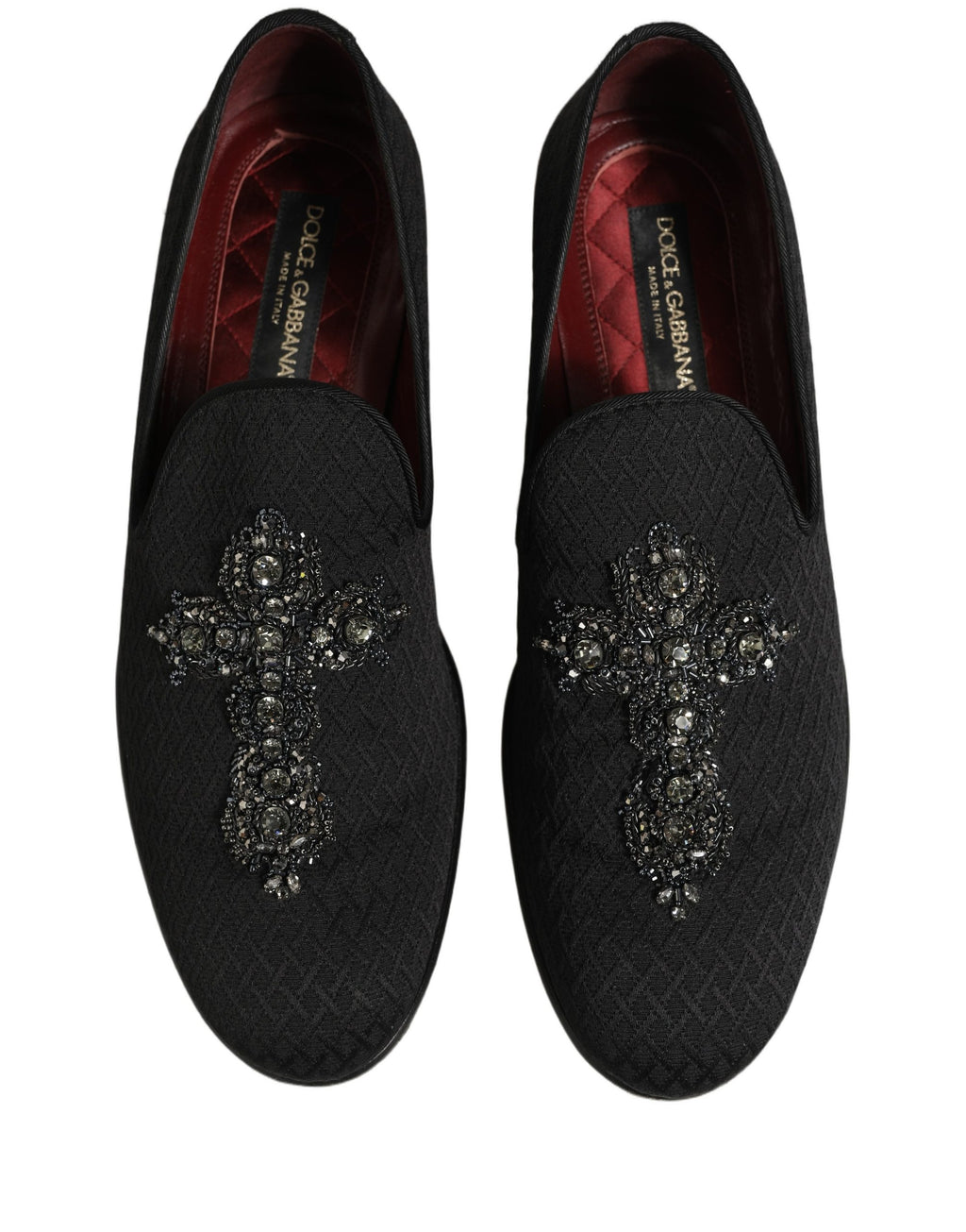Dolce & Gabbana Black Suede Cross Slip On Men Loafers Shoes