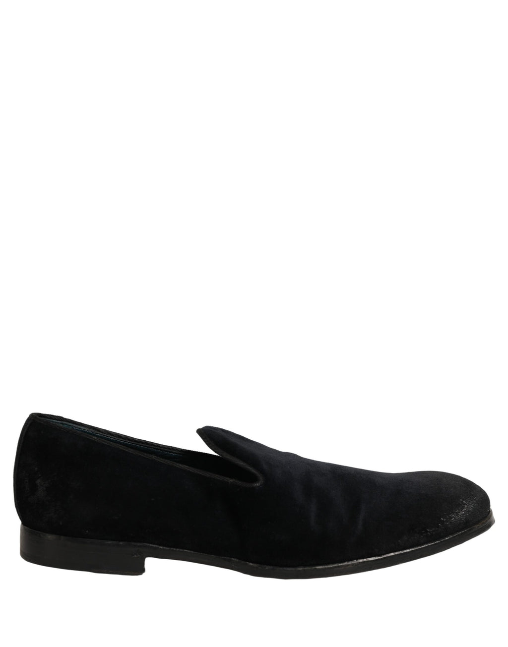 Dolce & Gabbana Black Suede Slip On Slippers Loafers Shoes