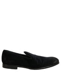 Dolce & Gabbana Black Suede Slip On Slippers Loafers Shoes