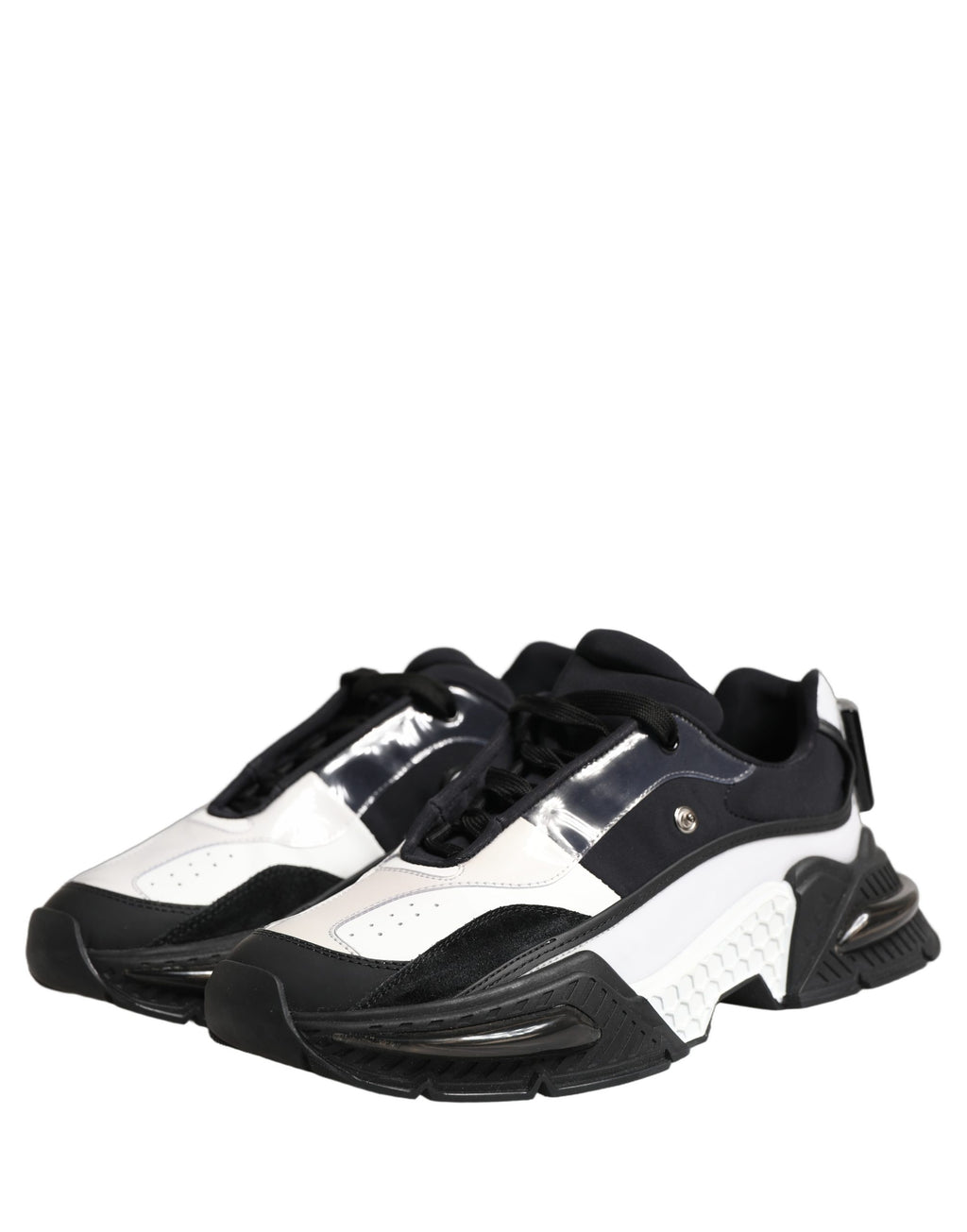 Dolce & Gabbana White Black Logo Airmaster Men Sneakers Shoes