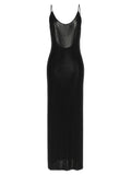 Saint Laurent Black Viscose Long Dress