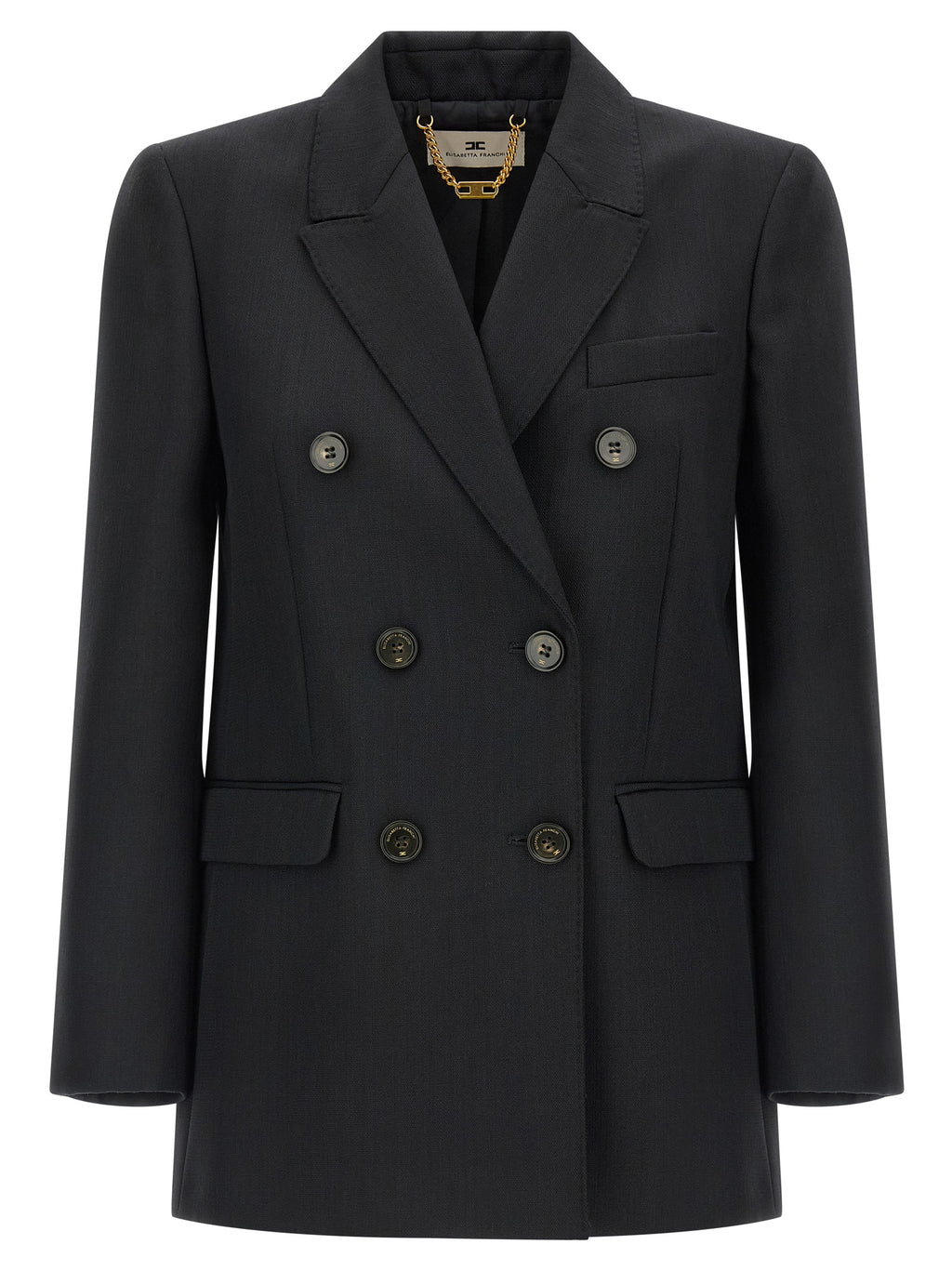 Elisabetta Franchi Black Virgin Wool Blazer