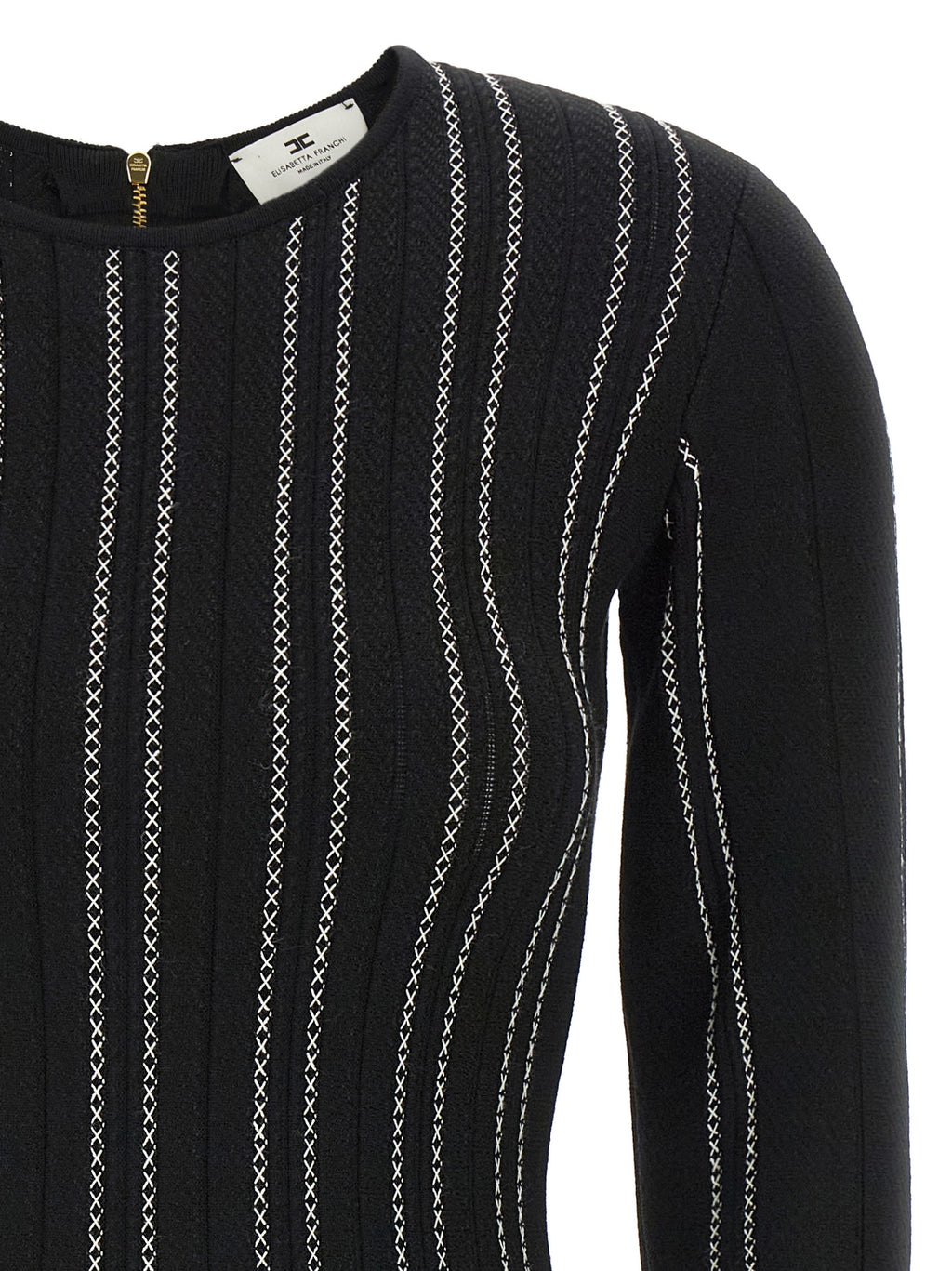 Elisabetta Franchi Black Viscose Short Dress