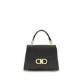 Ferragamo Black Calf Leather Bos Taurus Shoulder Bag