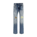 PDF Channel Blue Cotton Straight-Leg Jeans