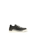 Fendi Black Calf Leather Bos Taurus Low Top Sneakers