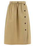 Prada Beige Cotton Midi Skirt