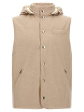 Brunello Cucinelli Beige Wool Sleeveless Jacket