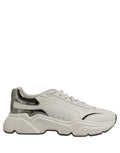 Dolce & Gabbana White Silver Daymaster Low Top Sneakers Shoes