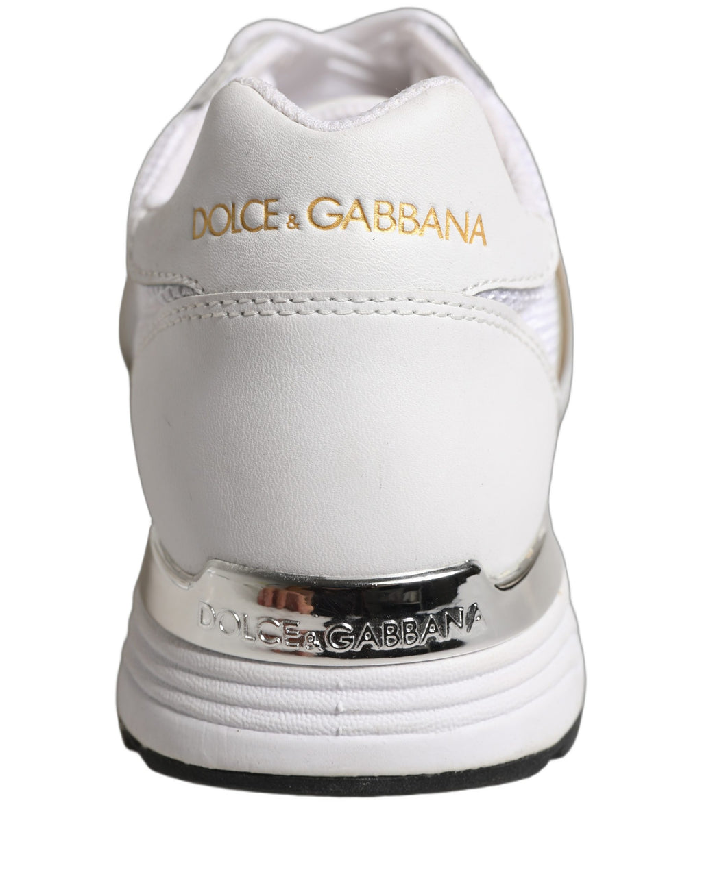 Dolce & Gabbana White Leather Mesh Low Top Neb Sneakers Shoes