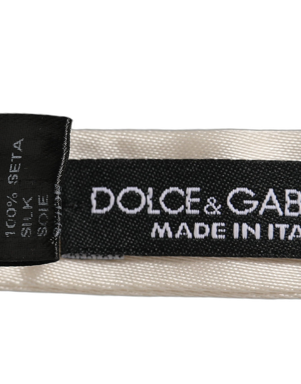 Dolce & Gabbana Men White 100% Silk Adjustable Neck Papillon Bow Tie