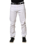 Paul & Shark White Skinny Mid Waist Men Denim Trouser Jeans