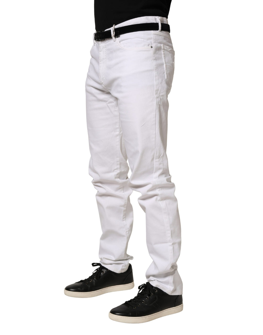 Paul & Shark White Skinny Mid Waist Men Denim Trouser Jeans