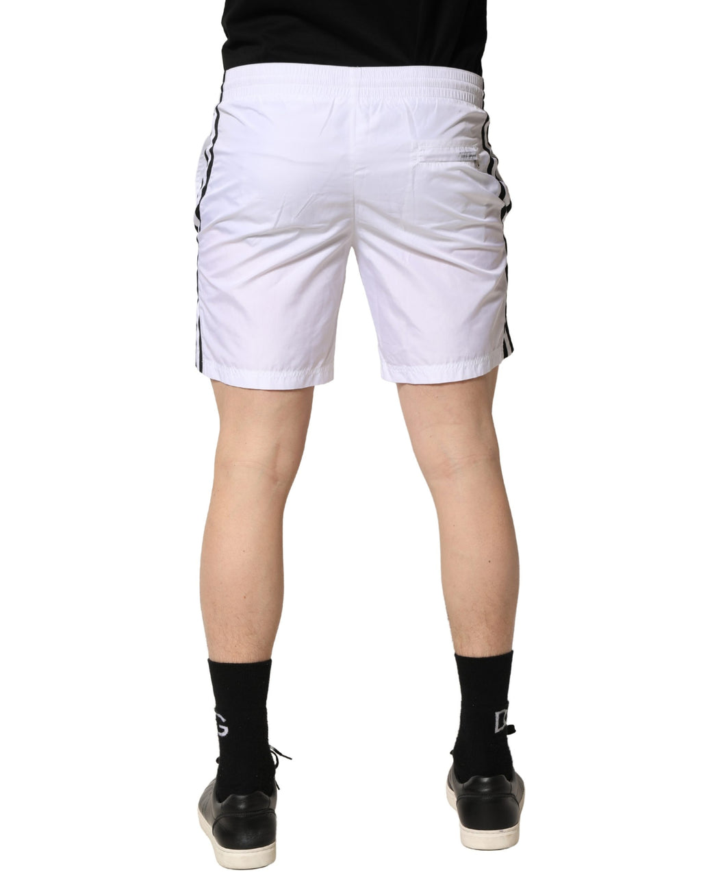 Dolce & Gabbana White DG Logo Men Drawstring Shorts Swimwear