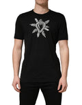 Dolce & Gabbana Black Sacred Heart Cotton Crew Neck T-shirt