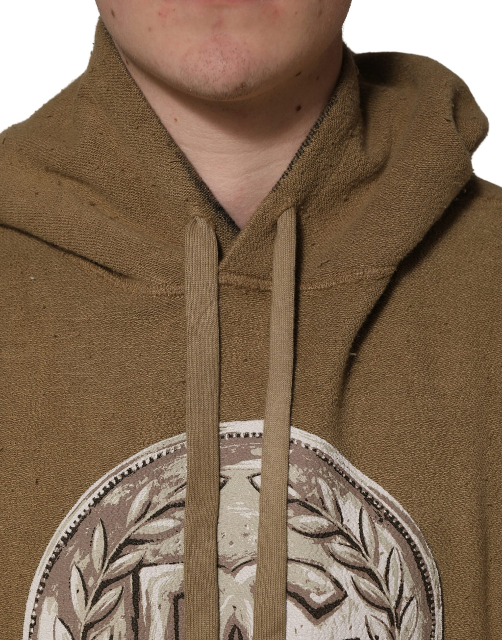 Dolce & Gabbana Brown Embossed Logo Hooded Sweatshirt Sweater