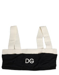 Dolce & Gabbana Black White Cotton Stretch Bikini Top Swimwear