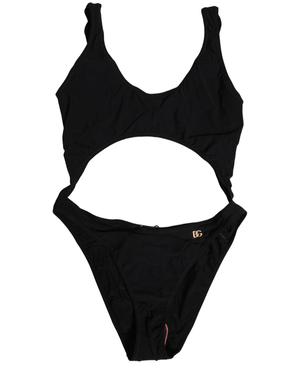 Dolce & Gabbana Black Cutout Logo One Piece Swimsuit Swimwear