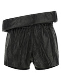 Rick Owens Black Lamb Leather Bermuda Shorts