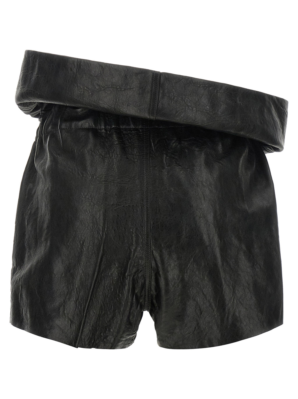 Rick Owens Black Lamb Leather Bermuda Shorts