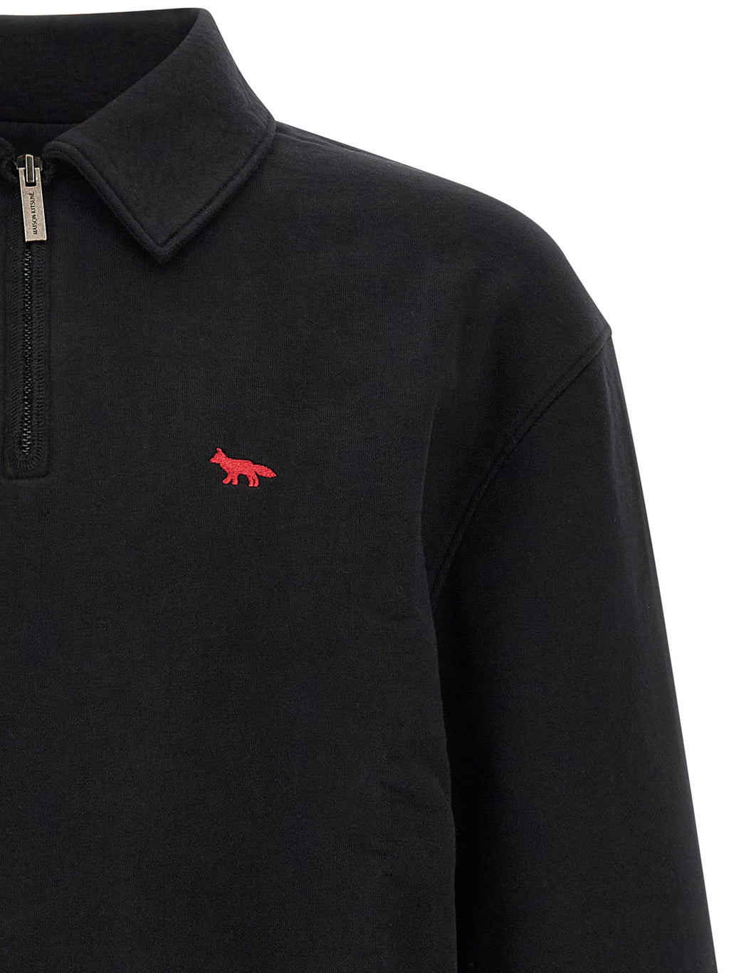 Maison Kitsuné Black Organic Cotton Sweatshirt