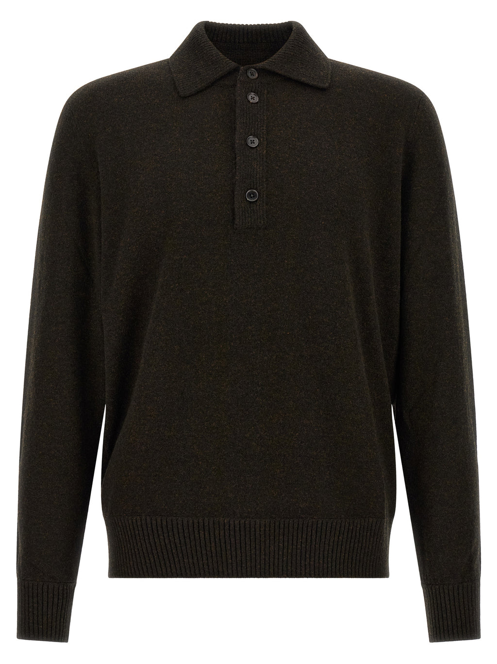 ZEGNA Brown Wool Polo Shirt